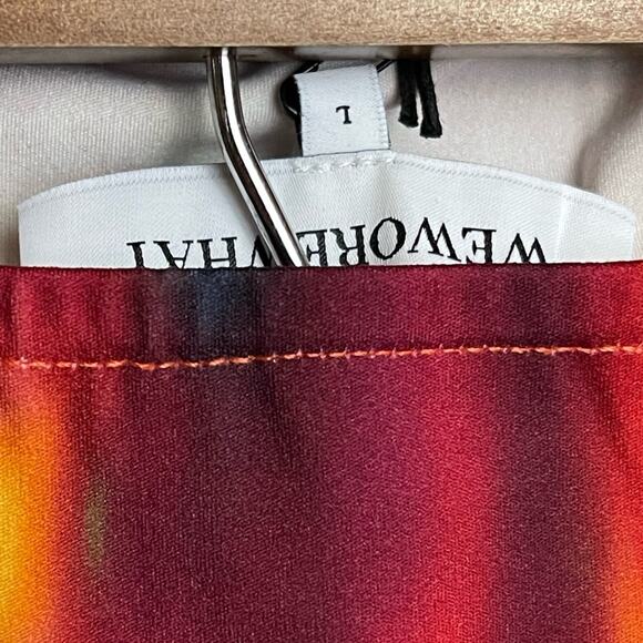WeWoreWhat Cut Out Midi Skirt in Spicy Orange Fire Tie Dye L NWT - Picture 8 of 9